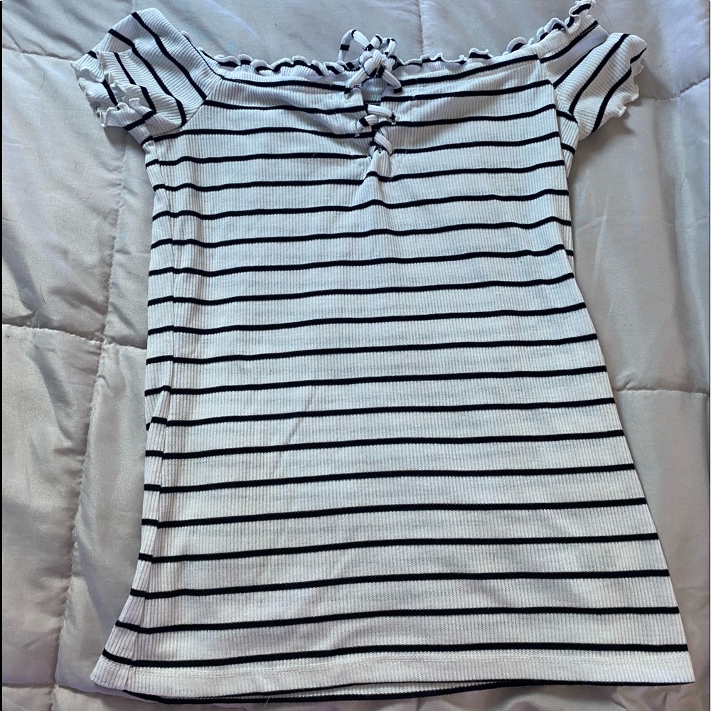 Off the shoulder striped top